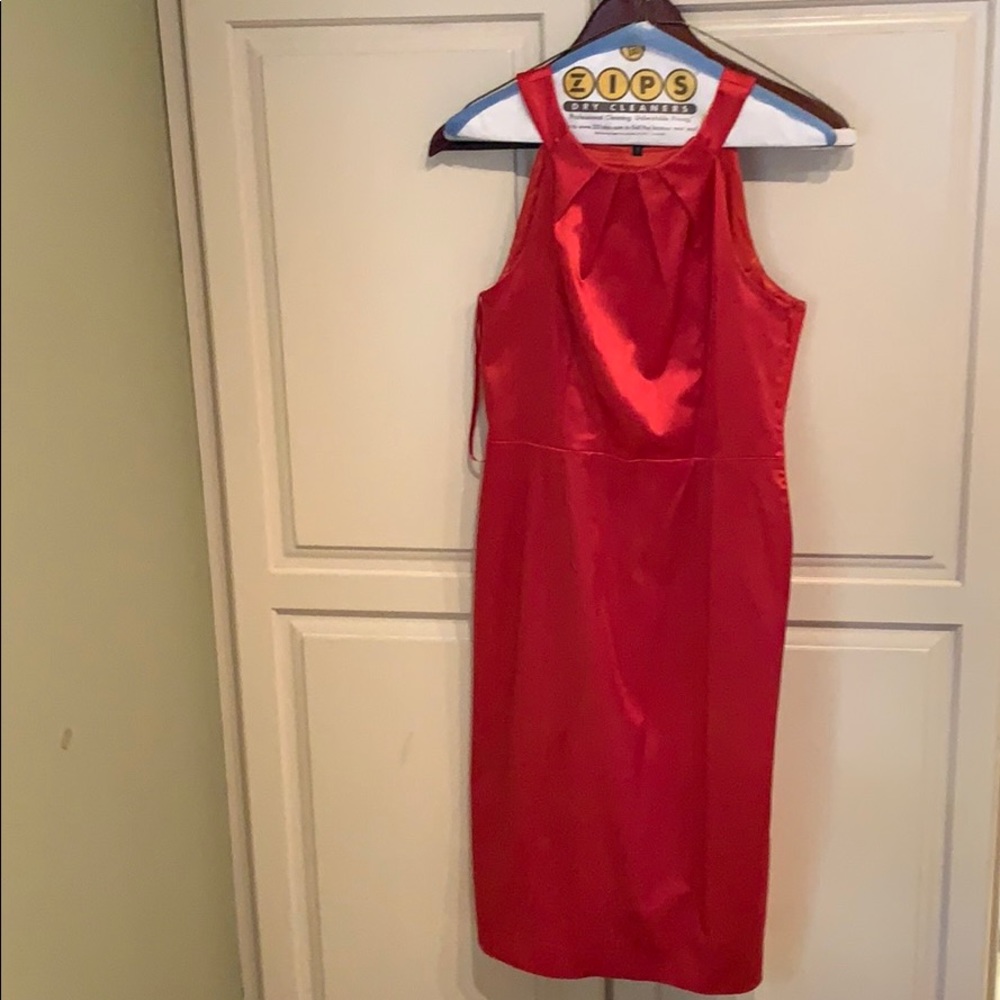 Coast Red Satin Sleeveless Dress